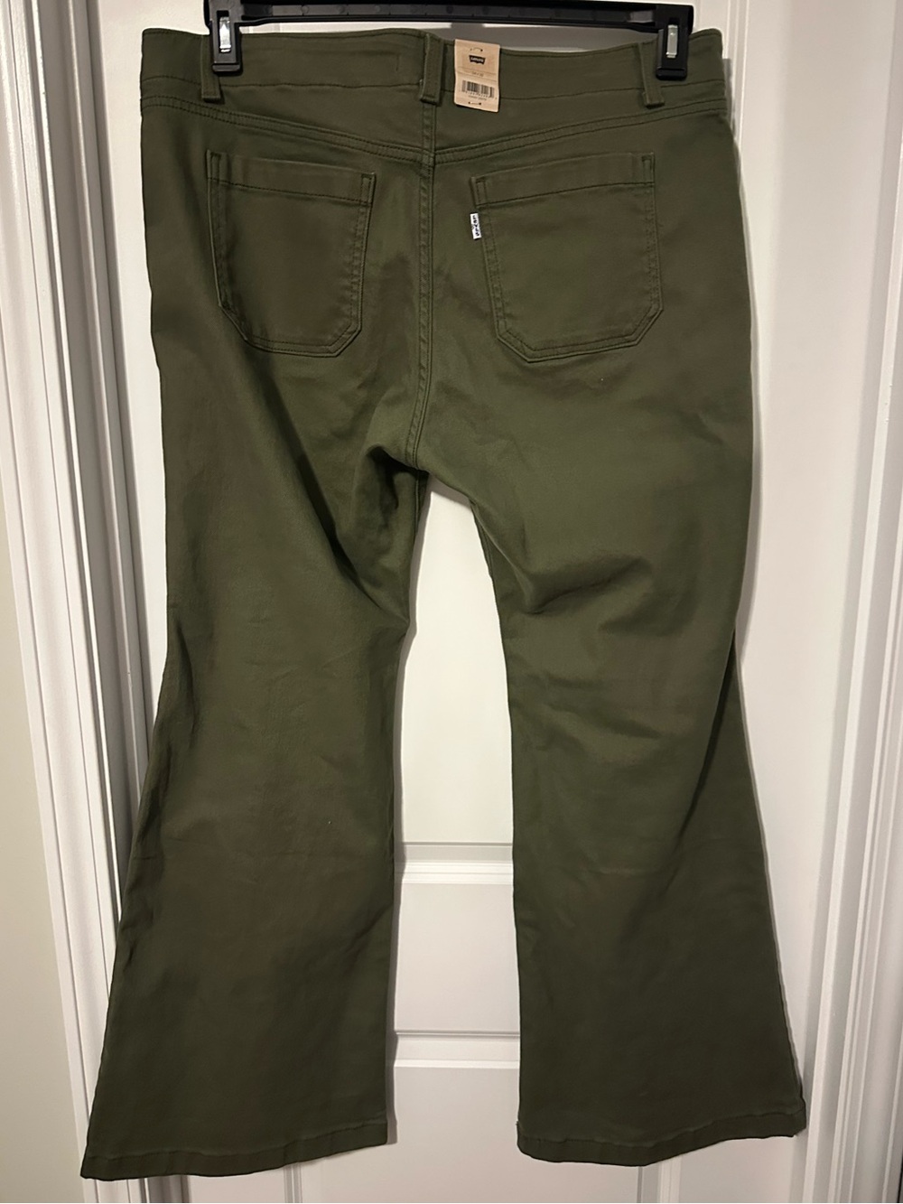 Levi's Olive Green Flared Leg Jeans - Picture 2 of 4